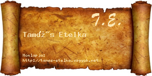 Tamás Etelka névjegykártya