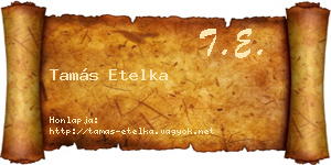 Tamás Etelka névjegykártya