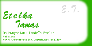 etelka tamas business card